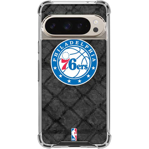 NBA Philadelphia 76ers Black Rust Pixel 9/9 Pro Clear Case